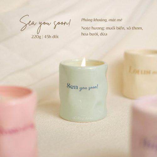 Nến Thơm Sea You Soon - BST Nến Thơm Thư Giãn Thông Điệp Ẩn Healing Pastel của The Chilling Home - Quà Tặng Chữa Lành Cho Người Thương